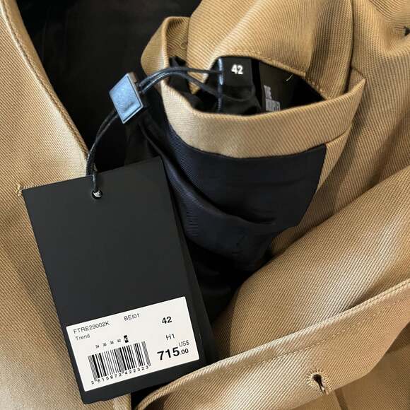 The Kooples Long Beige Cotton Trench Coat Size XL - Picture 5 of 5